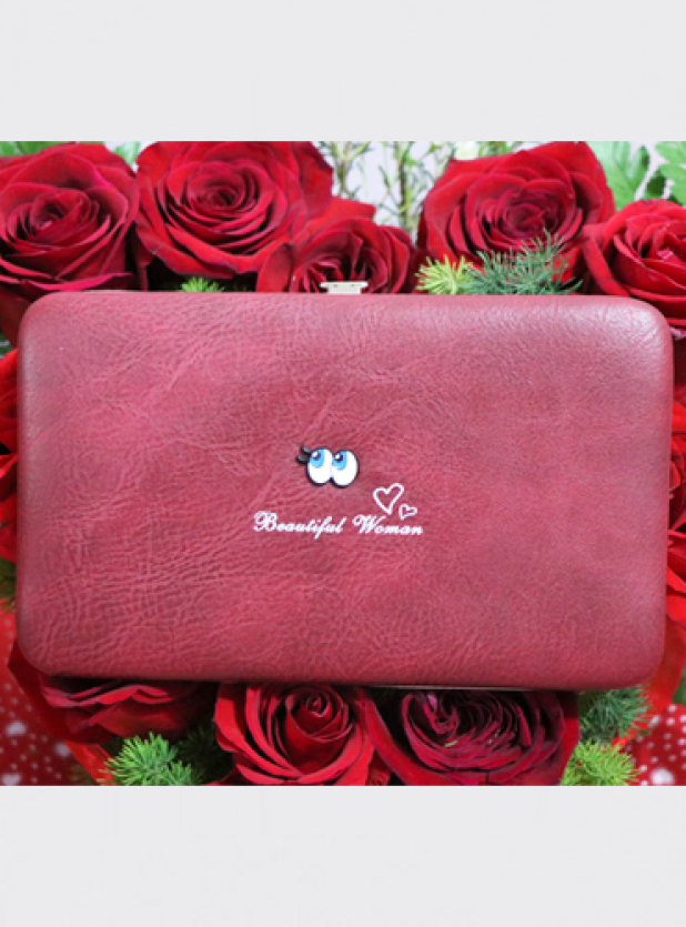 Billetera Porta Celular Beautiful Woman Vinotinto