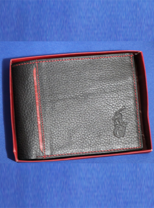 Billetera Puro Cuero Hombre Negro